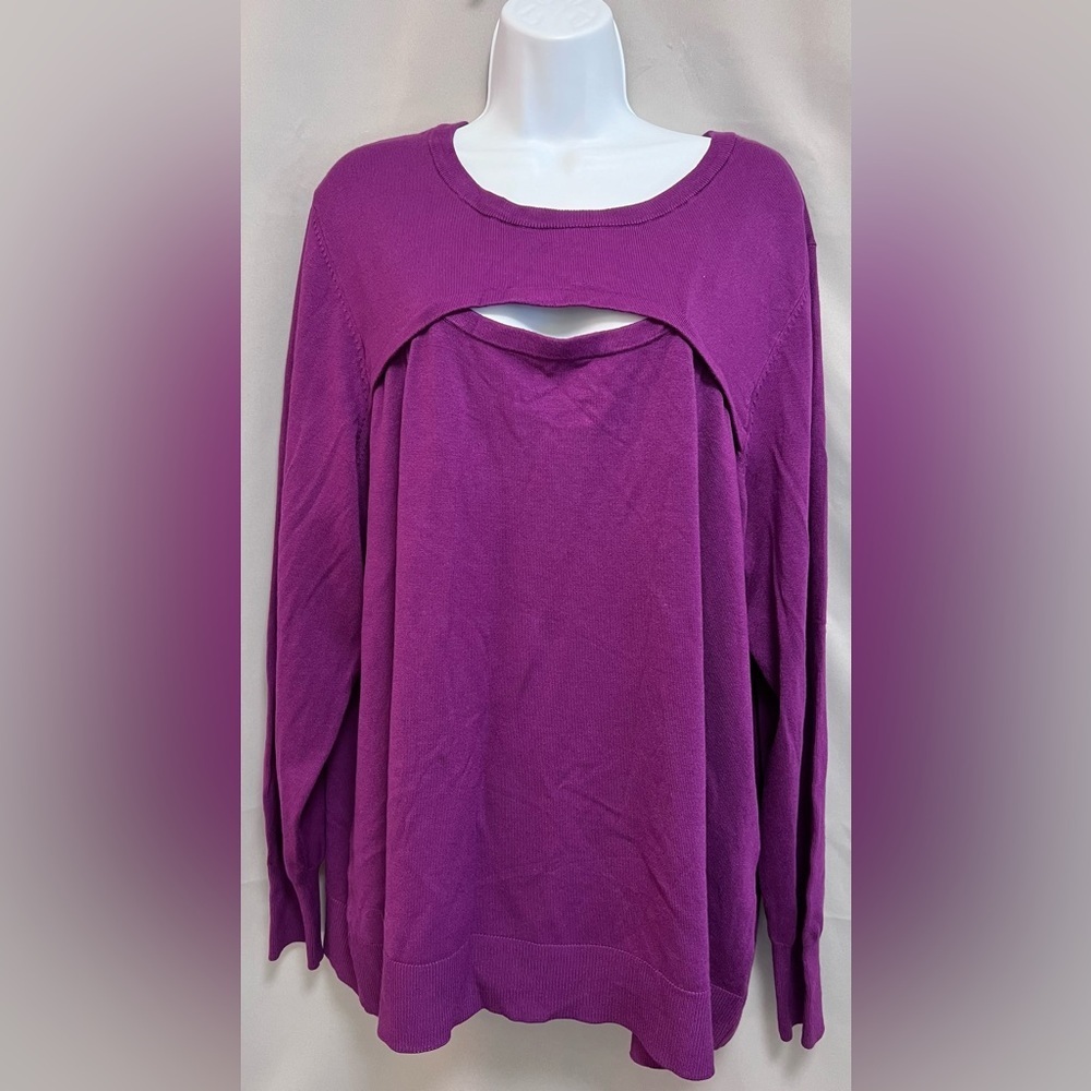 Lane Bryant Tight Knit Peekaboo Sweater Women's Plus Size 22-24‎ NWT